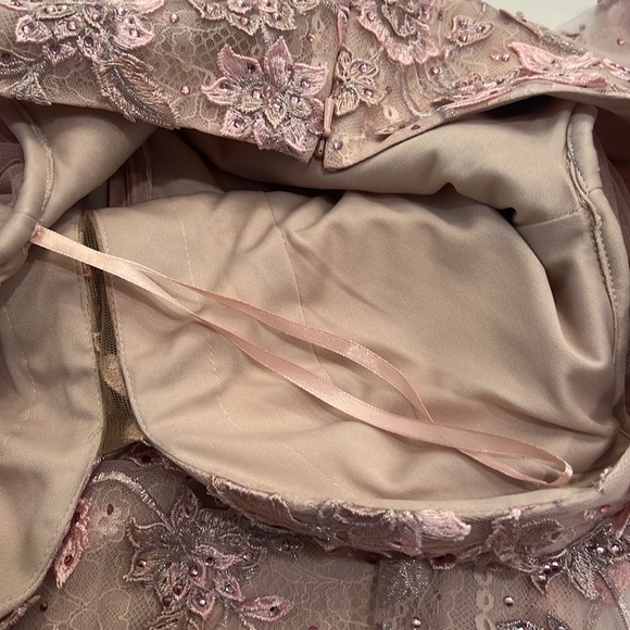 Mac Duggal 70224 Floral Applique Long Sleeve Illusion Gown, Rose Pink, Size 4 - Picture 14 of 14